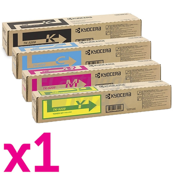 4 Pack Original Kyocera TK-5209 Toner Combo Taskalfa 356CI [1BK,1C,1M,1Y]