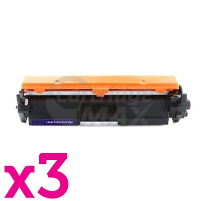 3 x HP CF217A (17A) Generic Black Toner Cartridge - 1,600 Pages