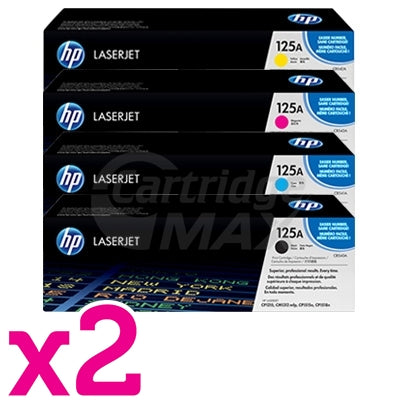 2 set of 4 Pack HP CB540A-CB543A (125A) Original Toner Cartridges [2BK,2C,2M,2Y]
