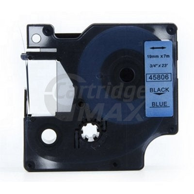 Dymo SD45806 / S0720860 Generic 19mm Black Text on Blue Label Cassette - 7 meters