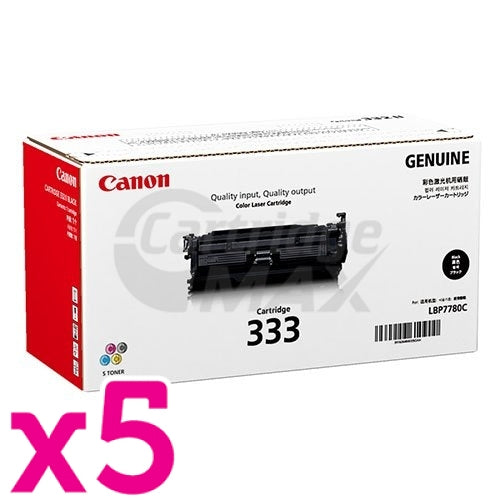 5 x Original Canon CART-333 Black Toner Cartridge - 10,000 Pages