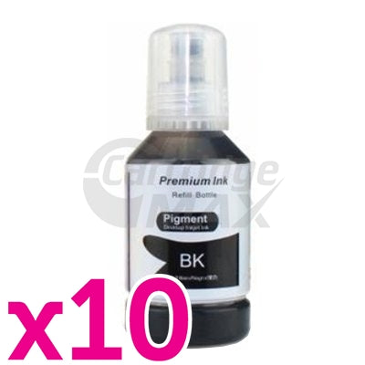 10 x Epson T532 Generic Black Ink Bottle C13T03J192 - 127ml