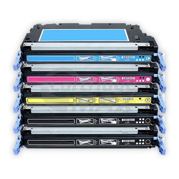 5 Pack HP Q6470A-Q7583A (501A/503A) Generic Toner Cartridges [2BK,1C,1M,1Y]