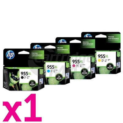 4 Pack HP 955XL Original High Yield Inkjet Combo L0S63AA - L0S72AA [1BK,1C,1M,1Y]