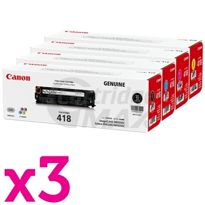 3 sets of 4 Pack Original Canon CART-418 Toner Cartridges [3BK,3C,3M,3Y]