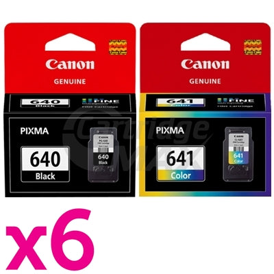 12-Pack Canon PG-640XL, CL-641XL Original High Yield Ink Cartridge [6Black + 6Colour]