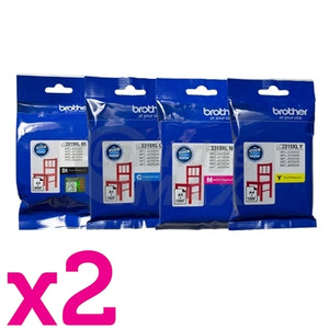 8 Pack Original Brother LC-3319XL High Yield Ink Combo [2BK,2C,2M,2Y]