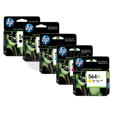 5 Pack HP 564XL Original Inkjet Cartridges CN684WA+CB323WA-CB325WA [2BK,1C,1M,1Y]
