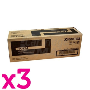 3 x Original Kyocera TK-174 Black Toner Kit FS-1320D, FS-1370DN, P-2135D, P-2135DN