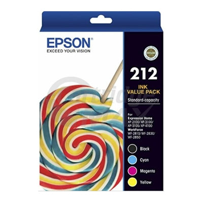 Original Epson 212 Ink Value Pack C13T02R692 [1BK,1C,1M,1Y]