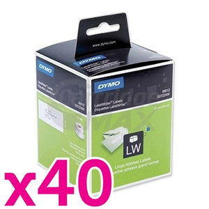 40 x Dymo SD99012 / S0722400 Original White Label 2 Roll 36mm x 89mm - 260 labels per roll
