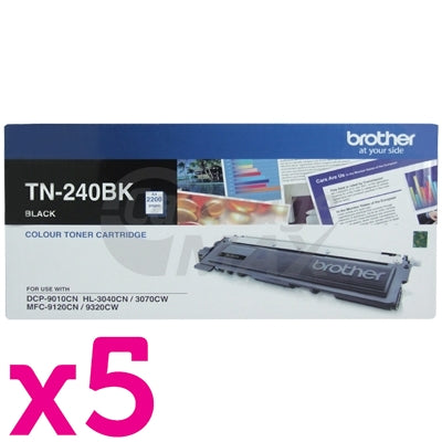 5 x Brother TN-240BK Original Black Toner Cartridge