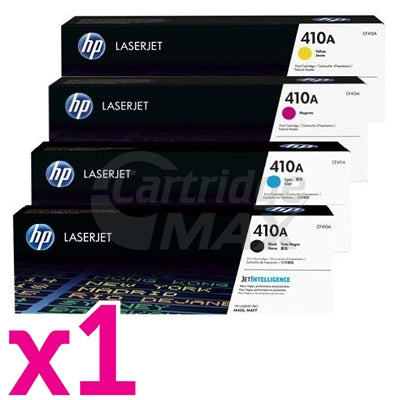 4 Pack HP 410A (CF410A-CF413A) Original Toner Cartridges [1BK,1C,1M,1Y]