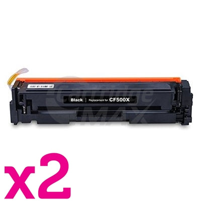 2 x HP CF500X (202X) Generic Black High Yield Toner Cartridge - 3,200 Pages
