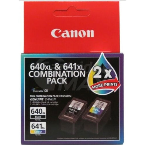 Canon PG-640XL CL-641XL Twin Pack Original High Yield Ink Cartridge [PG640XLCL641XL] [1BK + 1CL]