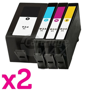 2 sets of 4 Pack HP 934XL + 935XL Generic High Yield Inkjet Cartridges C2P23AA - C2P26AA [2BK,2C,2M,2Y]