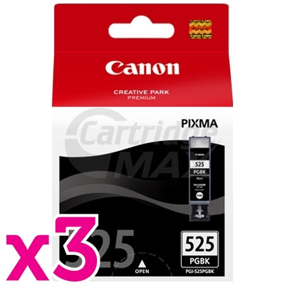 3 x Pack Original Canon PGI-525BK Black Inkjet