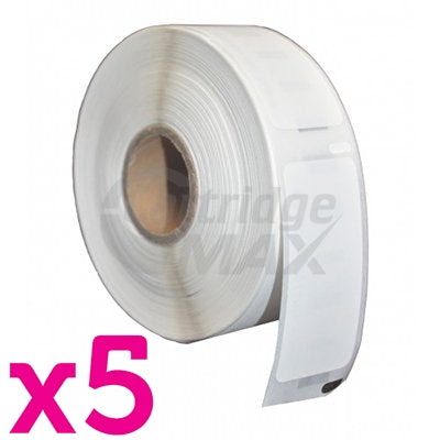 5 x Dymo SD11355 / S0722550 Generic White Label Roll 19mm x 51mm - 500 labels per roll