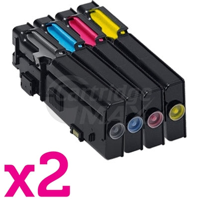 2 sets of 4 pack Dell C2660dn / C2665dnf Generic Toner Combo [2BK,2C,2M,2Y]