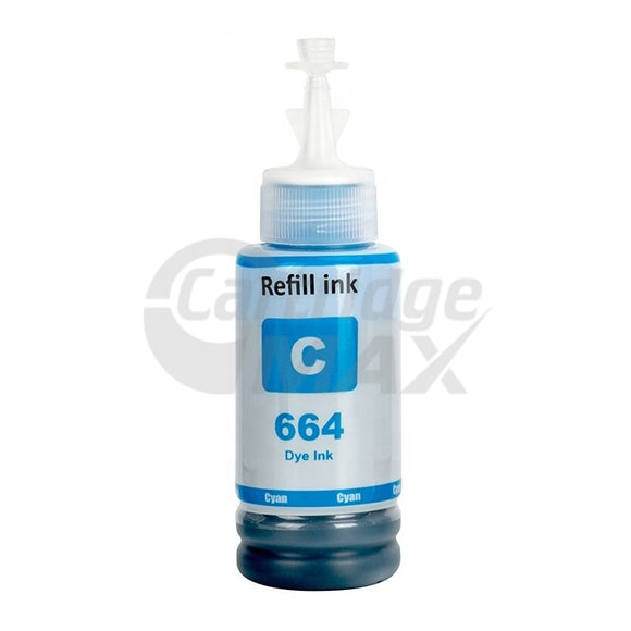 Generic Epson T664 EcoTank Cyan Ink Bottle