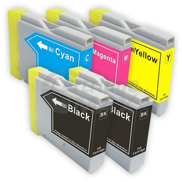 5 Pack Brother LC-57 Generic Ink High Capacity Combo [2BK,1C,1M,1Y]