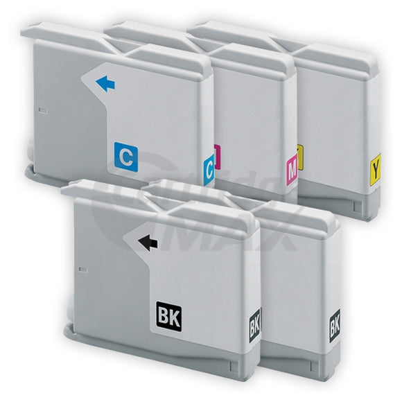 5-Pack Brother LC-37 Generic Ink Combo [2BK,1C,1M,1Y]