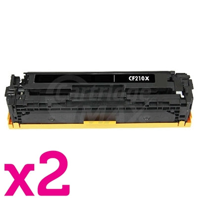 2 x HP CF210X (131X) Generic Black High Yield Toner Cartridge - 2,400 Pages