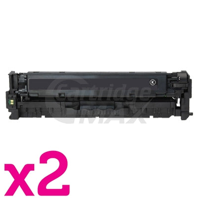 2 x HP CC530A (304A) Generic Black Toner Cartridge - 3,500 Pages