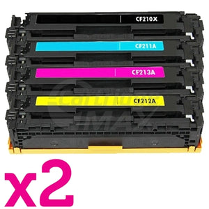 2 Sets of 4 Pack HP CF210X-CF213A (131X / 131A) Generic Toner Cartridges [2BK,2C,2M,2Y]