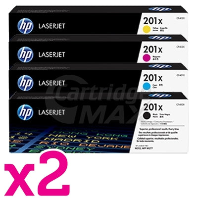 2 sets of 4 Pack HP CF400X-CF403X (201X) Original Toner Cartridges [2BK,2C,2M,2Y]
