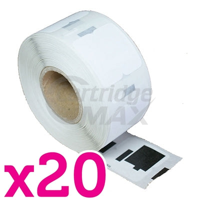 20 x Dymo SD11353 / S0722530 Generic Multi Purpose 2UP Label Roll 13mm x 25mm - 1,000 labels per roll