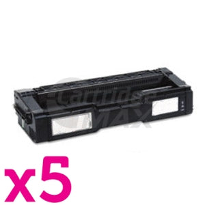 5 x Lanier SPC220N / SPC221N / SPC222SF Generic Black Toner Cartridge [406059]