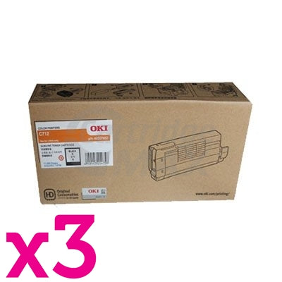 3 x OKI C712N Original Black Toner Cartridge (46507612)