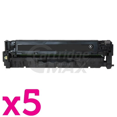 5 x HP CB540A (125A) Generic Black Toner Cartridge - 2,200 Pages