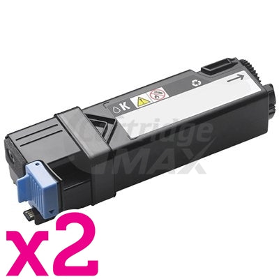 2 x Dell 2130cn 2135cn Black Generic laser toner Cartridge