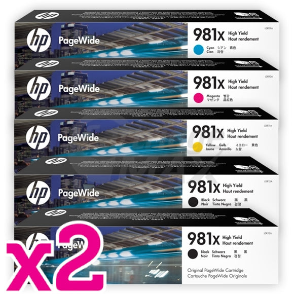 10 Pack HP 981X Original High Yield Inkjet Combo L0R12A - L0R09A [4BK,2C,2M,2Y]