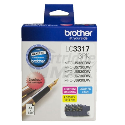 Original Brother LC-33173PK Colour Pack [C+M+Y] - 550 Pages each