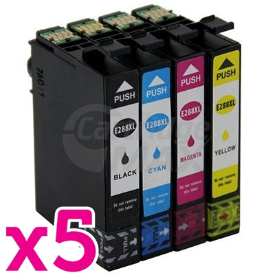 5 Sets of 4 Pack Epson 288XL Generic High Yield Inkjet Cartridges Combo [5BK,5C,5M,5Y]