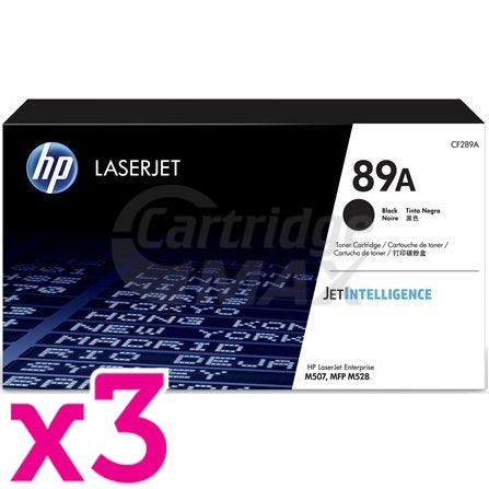 3 x HP 89A CF289A Original Black Toner Cartridge - 5,000 Pages