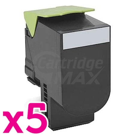 5 x Lexmark (70C8HK0) Generic CS310 / CS410 / CS510 Black High Yield Toner Cartridge