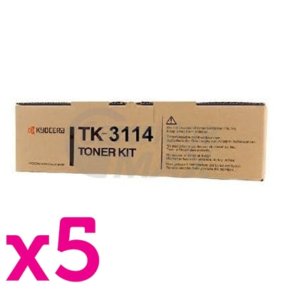 5 x Original Kyocera TK-3114 Black Toner Kit FS-4100DN