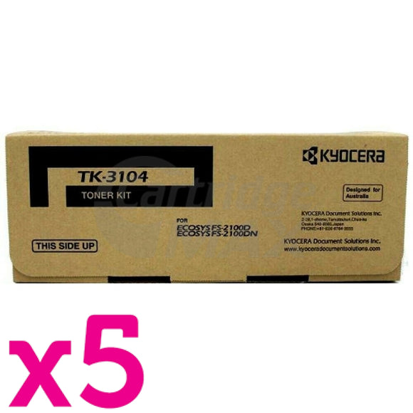 5 x Original Kyocera TK-3104 Black Toner Kit FS-2100D, FS-2100DN
