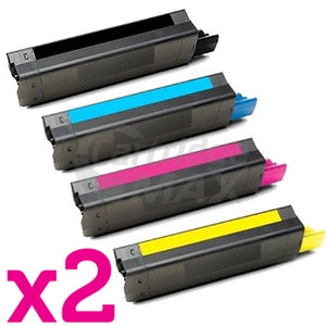 8 Pack OKI Generic C5850/C5950/MC560 Toner Cartridges (43865725-43865728) [2BK,2C,2M,2Y]