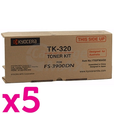 5 x Original Kyocera TK-320 Black Toner Cartridge FS-3900DN, FS-4000DN