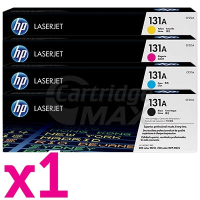 4 Pack HP CF210A-CF213A (131A) Original Toner Cartridges [1BK,1C,1M,1Y]