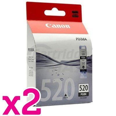 2 x Original Canon PGI-520BK Black Inkjet