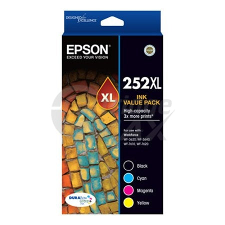 Epson 252XL Original High Yield Ink Value Pack [C13T253692] [BK,C,M,Y]