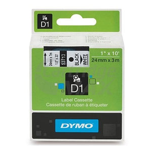 Dymo SD53713 / S0720930 Original 24mm Black Text on White Label Cassette - 7 meters