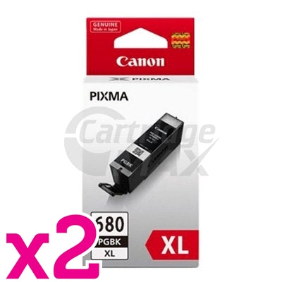 2 x Canon PGI-680XLBK High Yield Original Black Inkjet Cartridge
