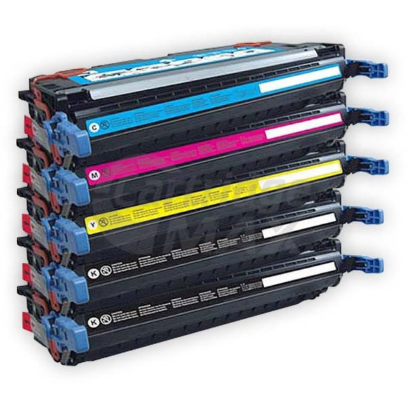 5 Pack HP Q6470A-Q6473A (501A/502A) Generic Toner Cartridges [2BK,1C,1M,1Y]